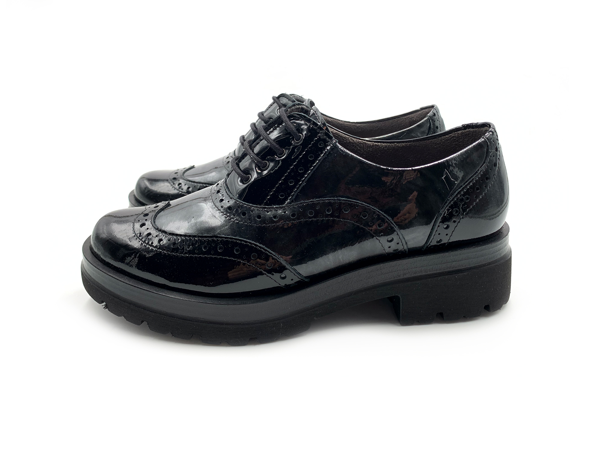 Pitillos 5362 Zapato Charol piel Negro cordones Mujer - Valero's
