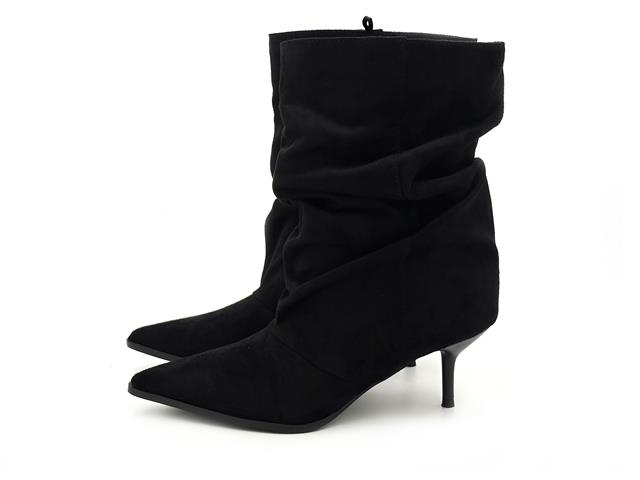 Étika 32033 Estelle Botin Antelina negro Cremallera tacón 6 Mujer